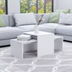 Vidaxl ensemble de tables basses blanc 100x48x40 cm aggloméré Vidaxl ensemble de tables basses blanc 100x48x40 cm aggloméré