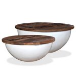 Table basse - vidaxl - bois de rcupration massif blanc - industriel - loft - asymtrique