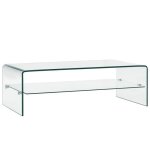 Table basse - vidaxl - clair 98 x 45 x 31 cm - verre tremp� - blanc - scandinave - moderne