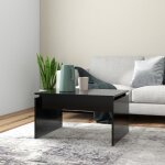 Table basse - vidaxl - noir - bois - rectangulaire - laqué Table basse - vidaxl - noir - bois - rectangulaire - laqué