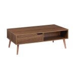 Table basse vintage rectangulaire décor bois de noyer 1 tiroir nepal Table basse vintage rectangulaire décor bois de noyer 1 tiroir nepal
