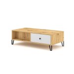 Table basse - vivaldi - bilbao - 110 cm - ch�ne artisan / blanc - style design