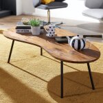 Table basse wohnling 122x36x63 cm table sheesham rein table table en métal Table basse wohnling 122x36x63 cm table sheesham rein table table en métal