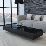 Table basse - zerodis - lec - noir brillant - rectangulaire - contemporain - design