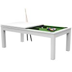 Table de billard convertible blanche tapis vert - eddie - rendez - vous dco