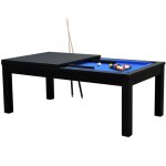 Table de billard convertible noire tapis bleu - eddie - rendez - vous dco
