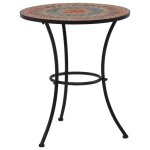 Table de bistro - non spécifié - mosaïque - 60 cm - céramique - gris et orange Table de bistro - non spécifié - mosaïque - 60 cm - céramique - gris et orange