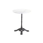 Miliboo - table bistrot ronde en pierre min�rale et m�tal noir d60 cm conty