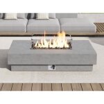 Table bras�ro rectangulaire au gaz en mgo effet b�ton ? foyer carr� - seroza