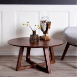 Table de café - nodas - Ø 75 cm - effet noyer Table de café - nodas - Ø 75 cm - effet noyer