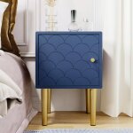 Table de chevet table de nuit dappoint avec porte motif �cailles et pieds m�tal dor�spour chambre � coucher ...