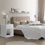 Idmarket lot de 2 tables de chevet olga 1 tiroir avec niche bois blanc