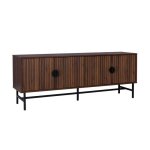 Table de chevet effet bois fonc� d�cor bois rainur�. un tiroir. l 48 x l 39 x h 50cm