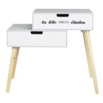 Table de chevet enfant �toiles 54cm gris