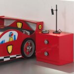 Table de chevet enfant voiture monza rouge - paris prix