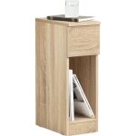 Sobuy table de chevet Étroite avec tiroir et Étagère table de nuit ou bout de canapé rangement bois naturel ... Sobuy table de chevet Étroite avec tiroir et Étagère table de nuit ou bout de canapé rangement bois naturel ...