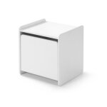 Table de chevet - kiddy - blanc - mdf laqu� - 1 tiroir - style scandinave moderne
