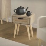 Ml - design table de chevet avec tiroir 40x505x30 cm meuble rustique en bois aspect chêne et rotin armoire ... Ml - design table de chevet avec tiroir 40x505x30 cm meuble rustique en bois aspect chêne et rotin armoire ...