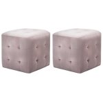 Tables de chevet - mothinessto - ly0239 - 2 pcs - tissu velours - 30x30x30 cm - rose