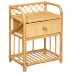 Table de chevet - table de nuit en rotin - longueur 45 x profondeur 30 x hauteur 60 cm