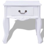 Table de chevet - ovonni - star7905 moderne - mdf blanc - elgance - chic - laqu