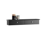 Table de chevet suspendu frg43 - sch sobuy - 2 tiroirs l64xp15xh10cm - noir