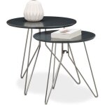 Relaxdays table dappoint en lot de 2 mdf et métal (acier) pour le salon diamètre 40 & 48 cm gris mat Relaxdays table dappoint en lot de 2 mdf et métal (acier) pour le salon diamètre 40 & 48 cm gris mat