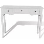 Table de console et coiffeuse ovonni - blanc - 3 tiroirs - design compact