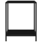 Table console contemporaine ovonni noir en verre tremp 60x35x75 cm
