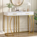Table console table de couloir avec 2 tiroirs table dappoint lgre de style luxe table de canap 120x38x76 ...