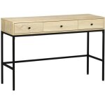 Homcom - table console - panneau de particules - 120x39. 8x78cm - bois naturel