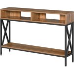 Homcom - console - bois - 120x23x75cm - marron