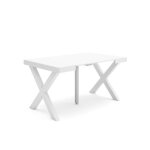 Table console extensible 140x90x73cm pour 6 personnes pieds bois massif blanc rf2725 Table console extensible 140x90x73cm pour 6 personnes pieds bois massif blanc rf2725