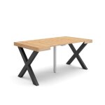 Table console extensible 160x90x73cm pour 8 personnes pieds bois massif chêne rf2755 Table console extensible 160x90x73cm pour 8 personnes pieds bois massif chêne rf2755