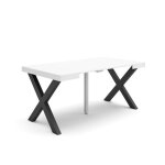 Table console extensible 160x90x73cm pour 8 personnes pieds bois massif blanc rf2749 Table console extensible 160x90x73cm pour 8 personnes pieds bois massif blanc rf2749