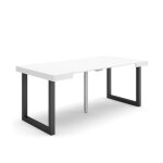 Table console extensible 180x90x726cm pour 8 personnes pieds bois massif blanc rf2705 Table console extensible 180x90x726cm pour 8 personnes pieds bois massif blanc rf2705