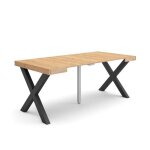 Table console extensible 180x90x73cm pour 8 personnes pieds bois massif ch�ne rf2757