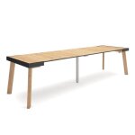 Table console extensible 300 pour 14 personnes pieds en bois chêne rf3094 Table console extensible 300 pour 14 personnes pieds en bois chêne rf3094