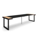 Table console extensible 300 pour 14 personnes pieds bois massif chêne et noir rf2945 Table console extensible 300 pour 14 personnes pieds bois massif chêne et noir rf2945