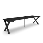 Table console extensible 300 pour 14 personnes pieds bois massif noir rf2833 Table console extensible 300 pour 14 personnes pieds bois massif noir rf2833