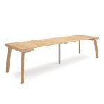 Table console extensible 302x90x73cm pour 14 personnes pieds en bois ch�ne rf3098