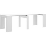 Table console extensible en ch�ne blanc brillant - longueur 54 - 239 x hauteur 77 x profondeur 90 cm