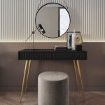 Table console - console extensible - coiffeuse - selsey bello - 104 cm - noir