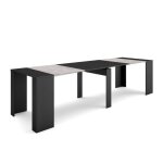 Table console extensible console meuble 300 pour 14 personnes 302x90x77cm ciment rf2656