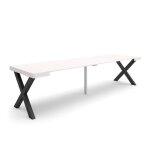 Table console extensible - skraut home - rf2821 - 14 personnes - pieds bois massif - blanc