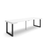 Table console extensible - skraut home - rf2951 - pieds bois massif - blanc - 260 - pour 12 personnes ...