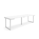 Table console extensible - skraut home - rf2985 - blanc - 260 - pieds bois massif - 12 personnes Table console extensible - skraut home - rf2985 - blanc - 260 - pieds bois massif - 12 personnes