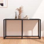 Table console - marque inconnue - marbre noir - verre tremp - 140x35x755 cm - design contemporain
