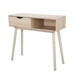 Table console meuble de bureau coloris naturel - longueur 80 x profondeur 30 x hauteur 72 cm