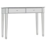 Table console miroir ovonni - gris - contemporain - rectangulaire - mdf et verre - 1065 x 38 x 765 cm ...